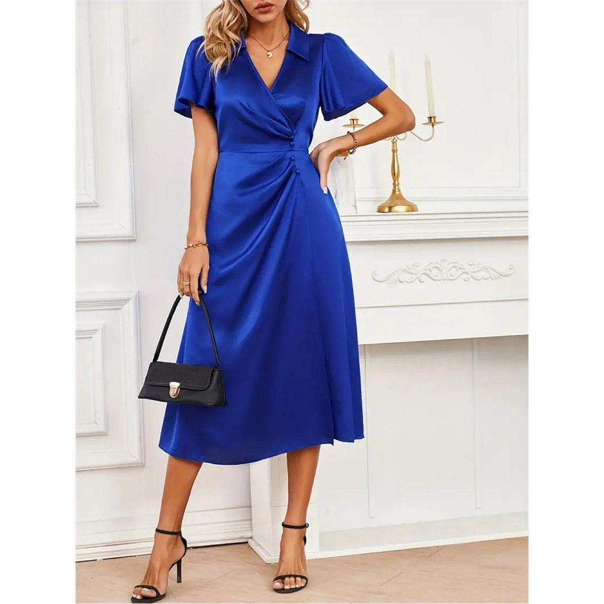 Styli Slid V-Neck Short Sleeve Wrap Midi Dress-women-clothing-dresses-image-1