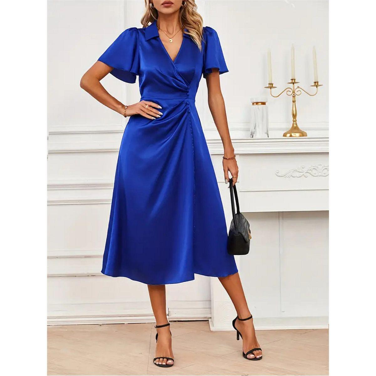 Styli Slid V-Neck Short Sleeve Wrap Midi Dress-women-clothing-dresses-image-2