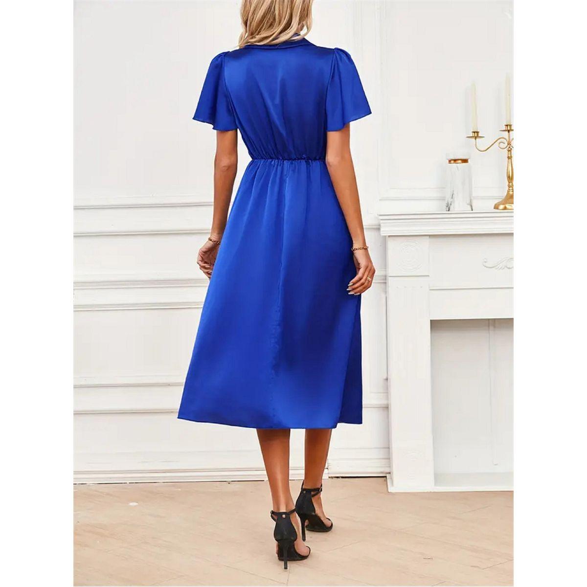 Styli Slid V-Neck Short Sleeve Wrap Midi Dress-women-clothing-dresses-image-3
