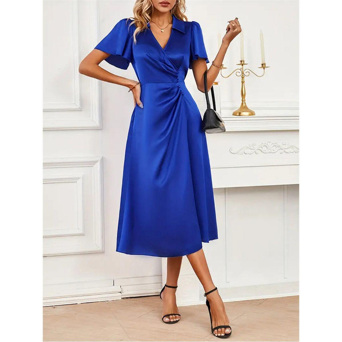 Styli Slid V-Neck Short Sleeve Wrap Midi Dress-women-clothing-dresses-image-5