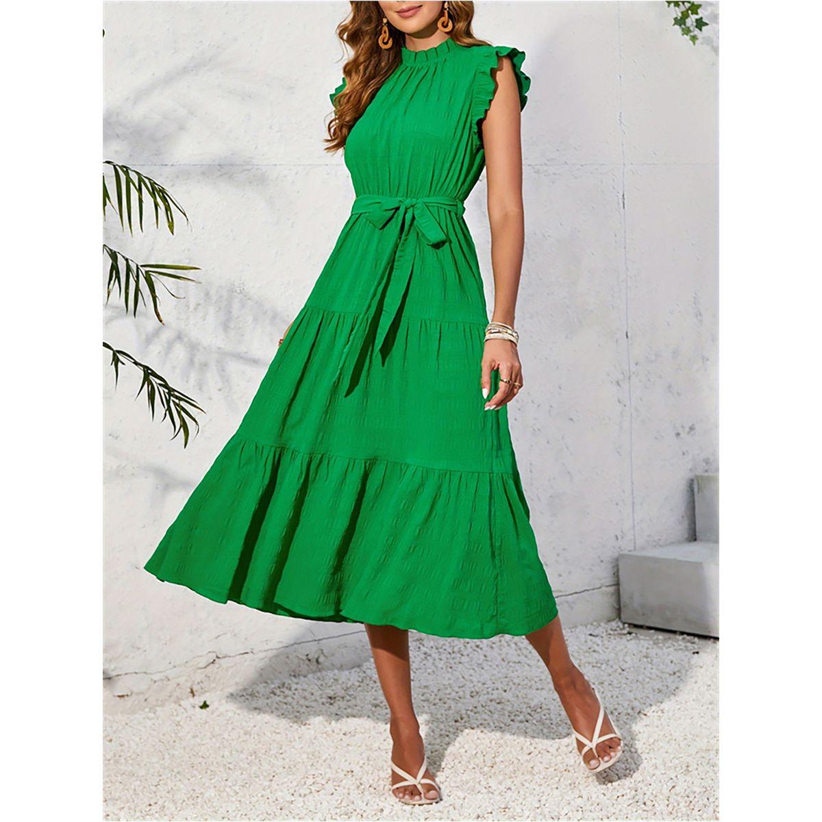 Styli Ruffled Detail Sleeveless Tiered Midi Dress-women-clothing-dresses-image-1
