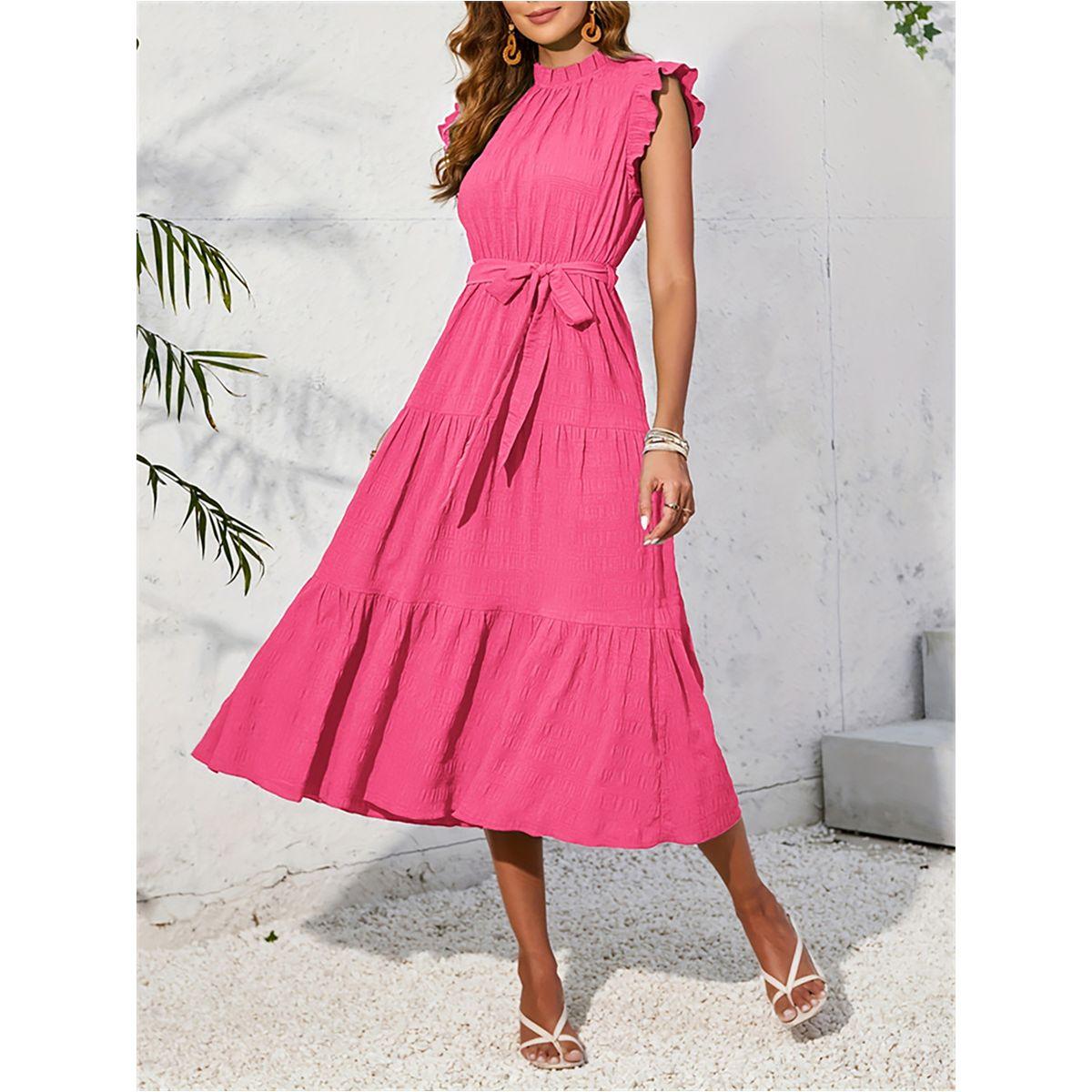 Styli Ruffled Detail Sleeveless Tiered Midi Dress-women-clothing-dresses-image-1