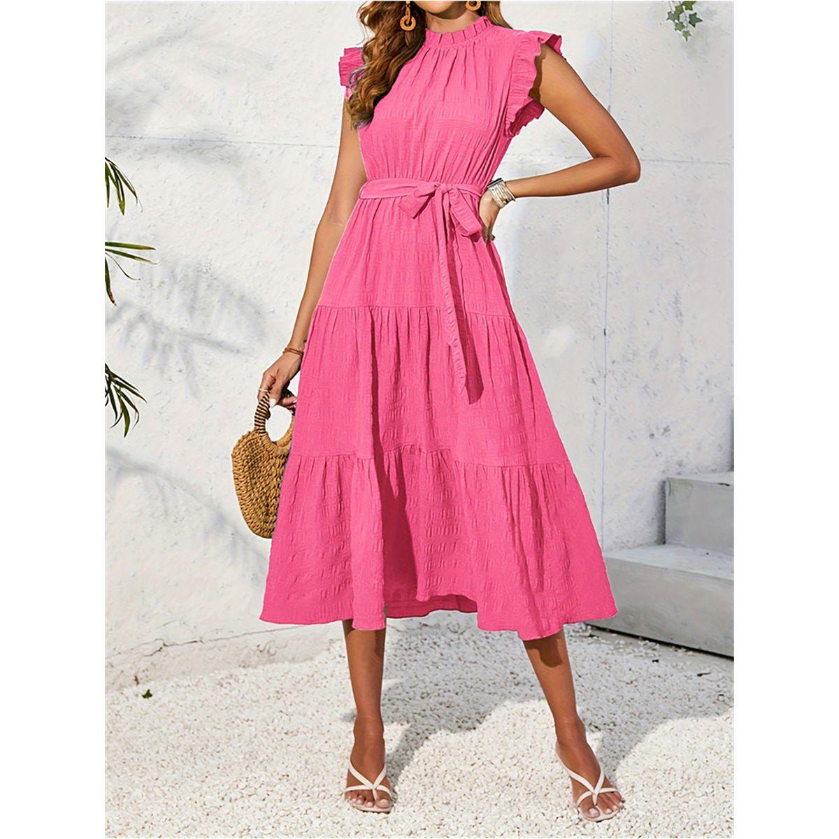 فستان ميدي بلا أكمام وتفاصيل كشكش-women-clothing-dresses-image-6