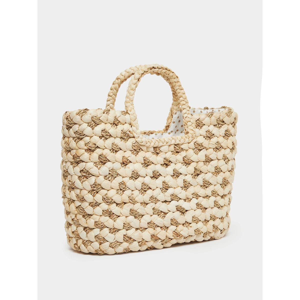 Styli Two Tone Braided Beach Handbag-women-bagsandwallets-handbags-image-1
