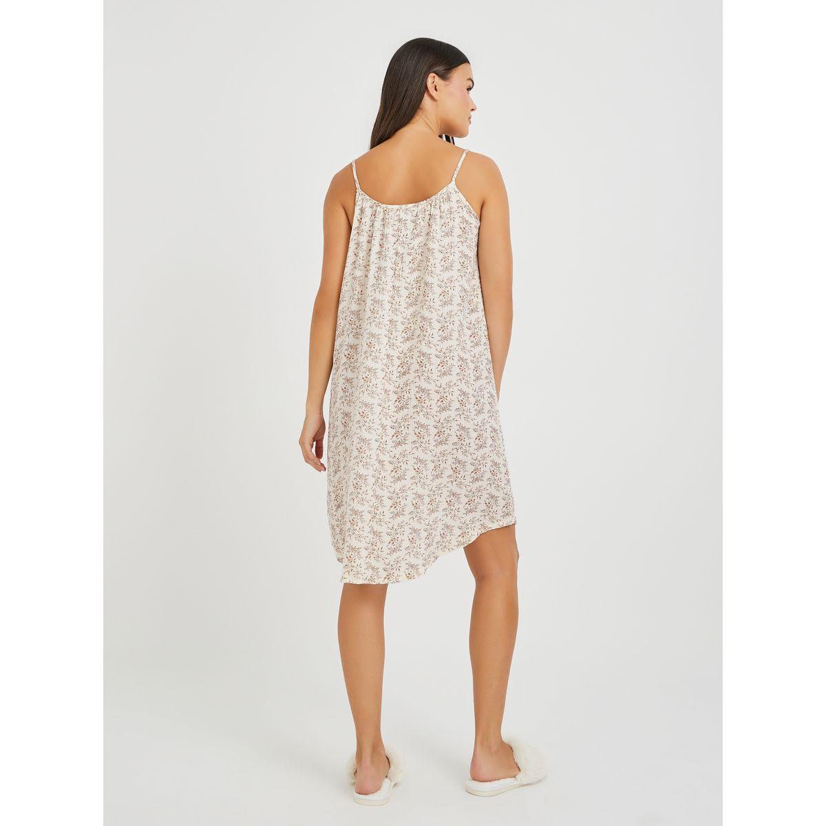 Styli Floral Print Cotton Gauze Slip Dress-women-clothing-nightwear-nighties-image-4