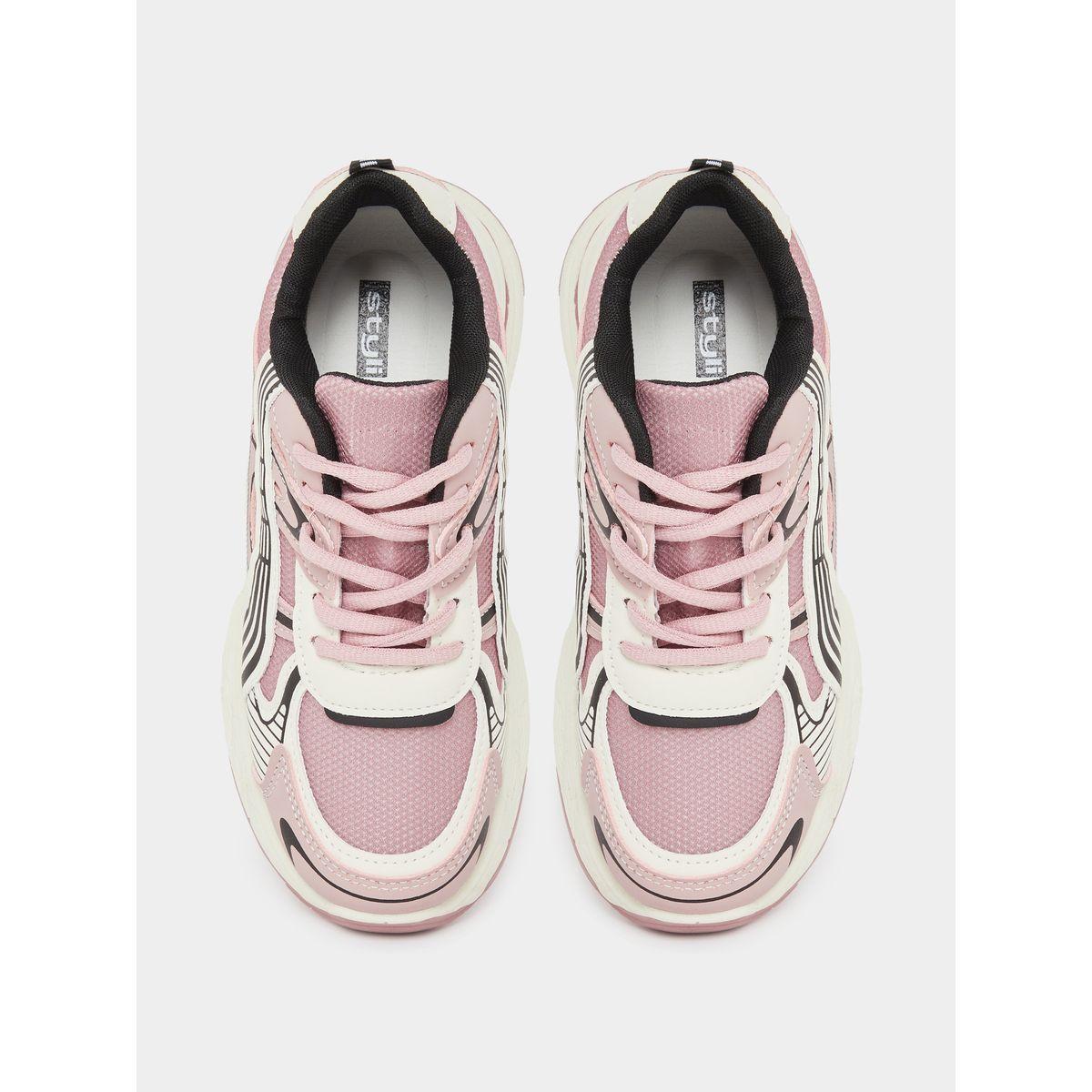 Styli Panelled Lace Up Chunky Sole Sneakers-women-shoes-sneakers-image-5