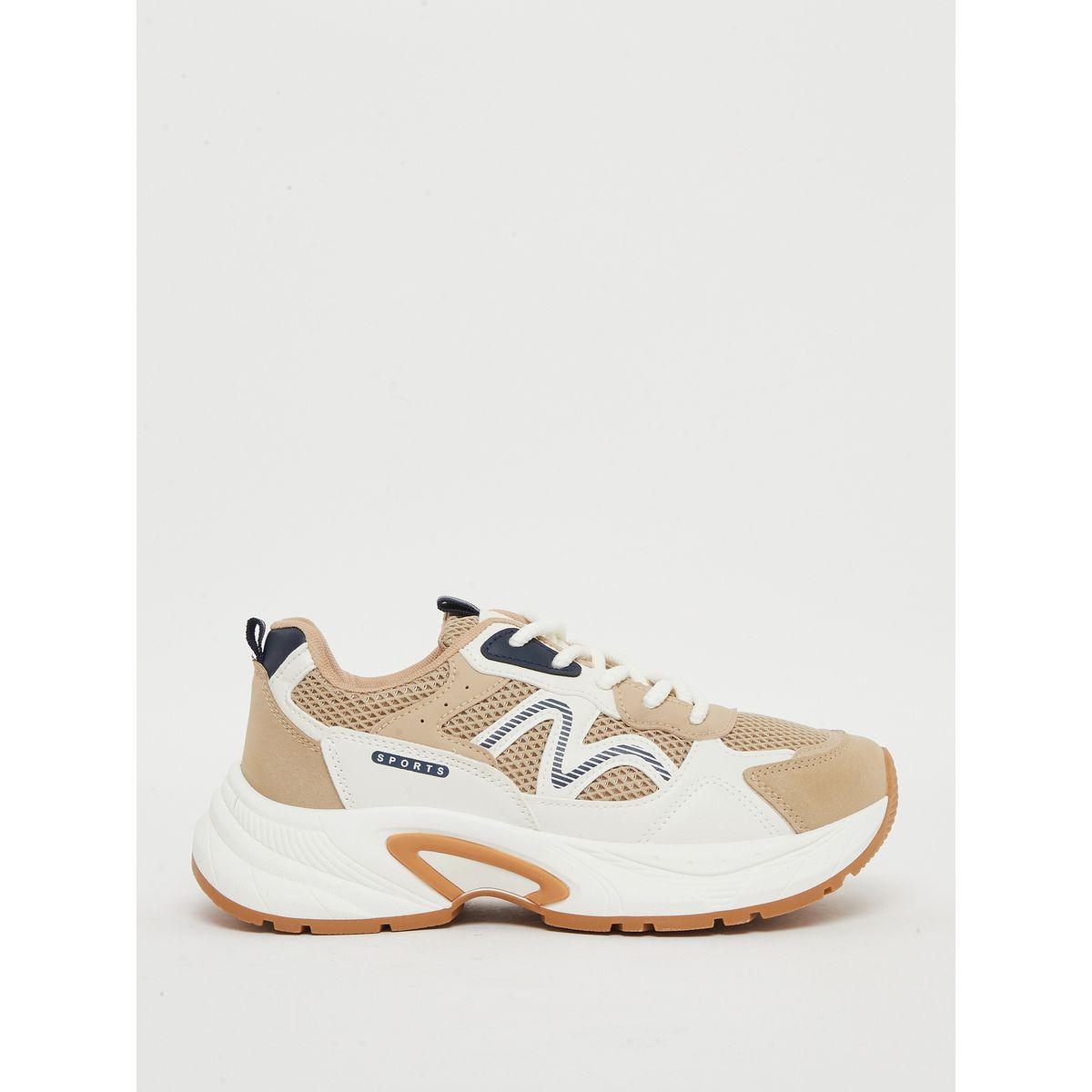 Styli Textured Platform Lace Up Sneakers-women-shoes-sneakers-image-1