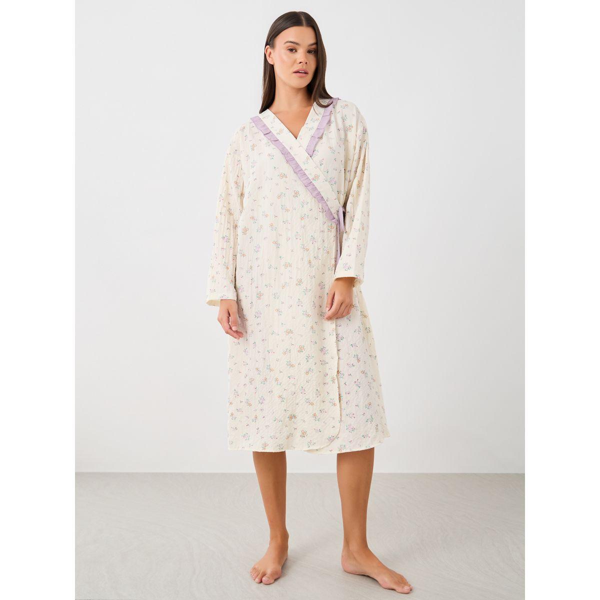 Styli All-Over Floral Print Ruffled Detail Robe-women-clothing-nightwear-robes-image-1