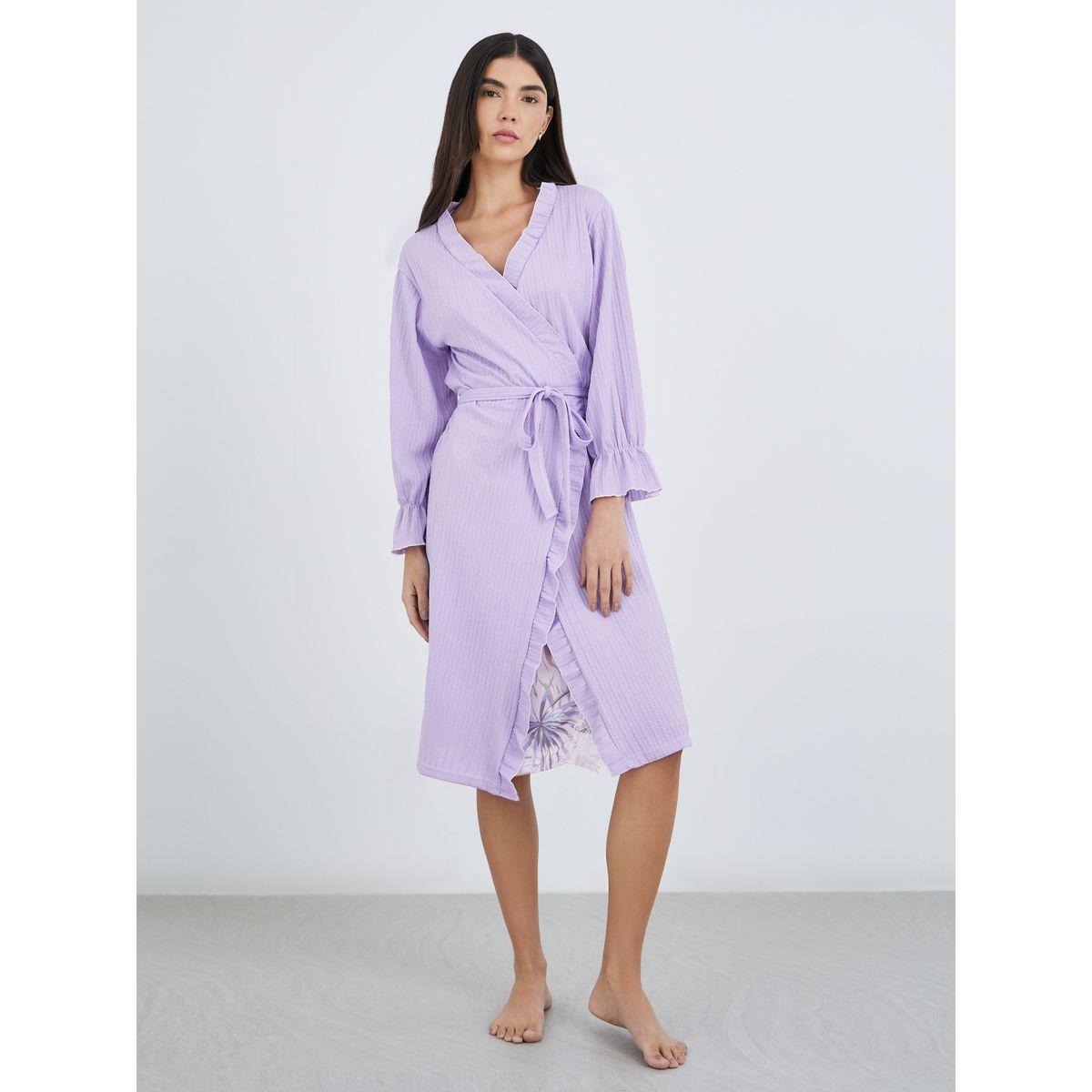 Styli Textured Rib Ruffle Edge Robe-women-clothing-nightwear-robes-image-2
