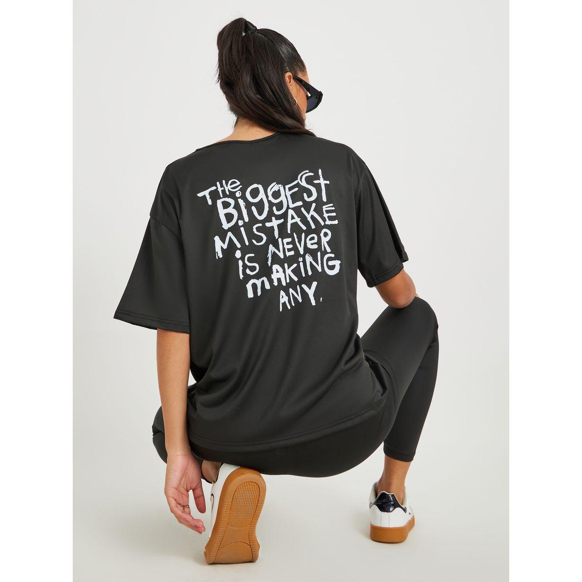 Styli Slogan Print Back Oversized T-Shirt and Leggings Co-Ords-women-clothing-coordsets-image-1