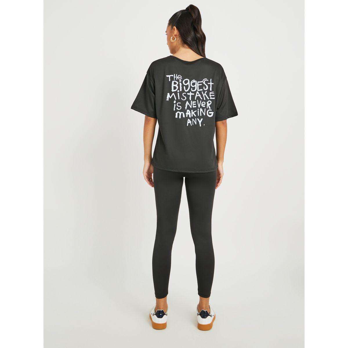Styli Slogan Print Back Oversized T-Shirt and Leggings Co-Ords-women-clothing-coordsets-image-6
