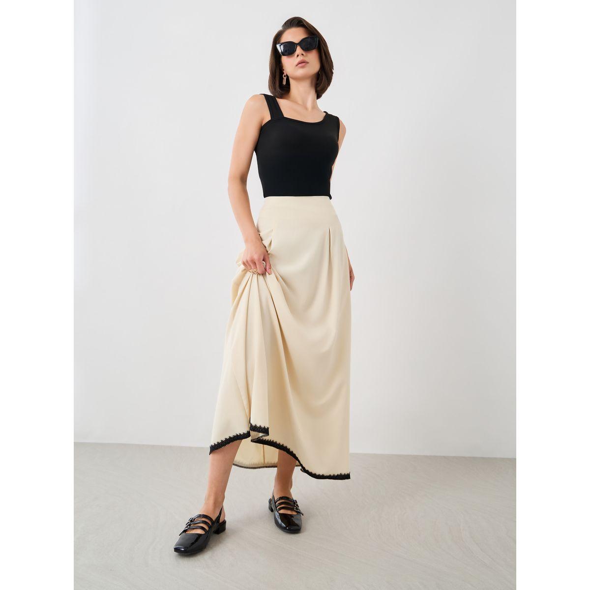 Styli Solid Lace Hem A-Line Maxi Skirt-women-clothing-bottoms-skirts-image-2