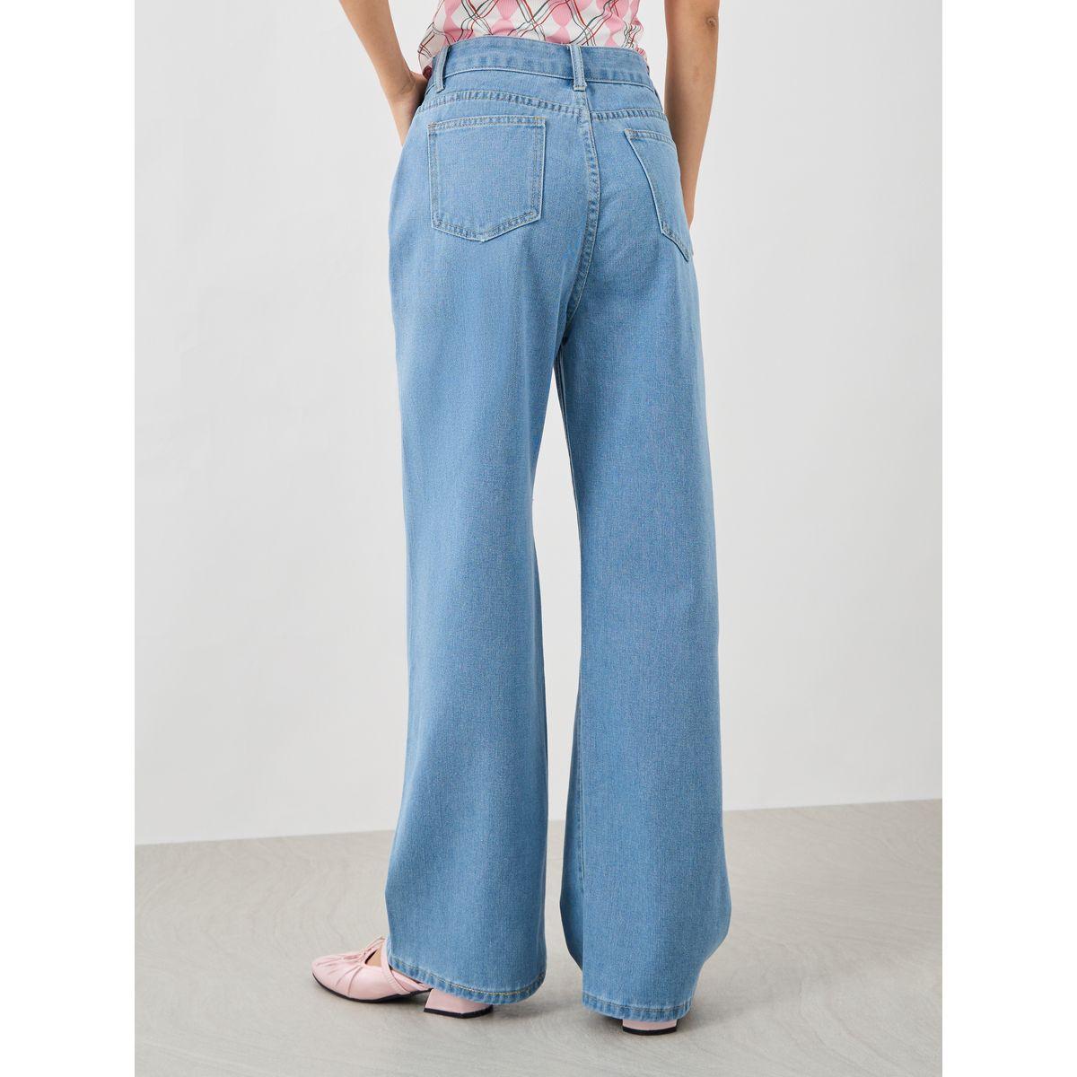 Styli Solid Mid Rise Wide Leg Jeans-women-clothing-bottoms-jeans-image-4