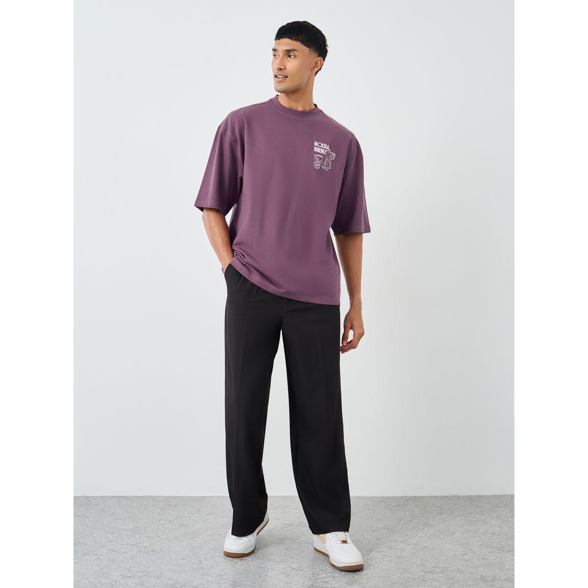 تيشيرت بقصة بوكسي وطبعة جرافيك-men-clothing-tshirtsandpolos-tshirts-image-2