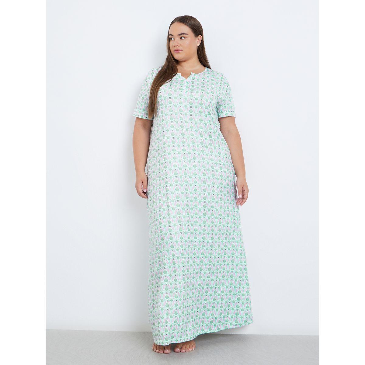 Styli Plus All Over Print Nightdress-women-clothing-nightwear-pyjamas-tops-image-1