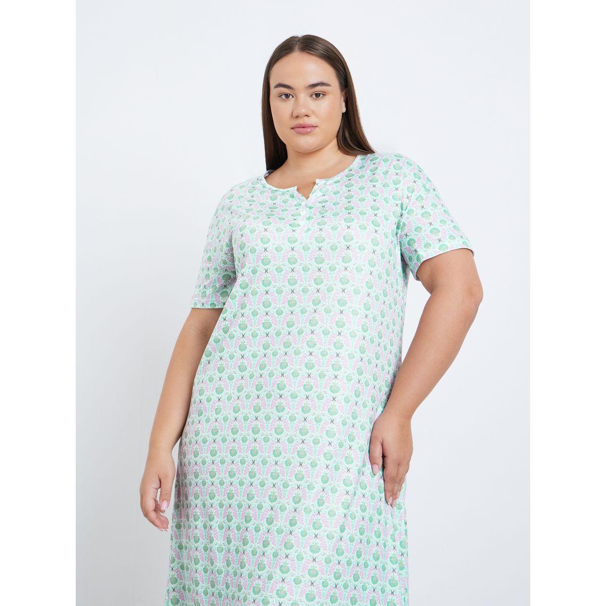 Styli Plus All Over Print Nightdress-women-clothing-nightwear-pyjamas-tops-image-2