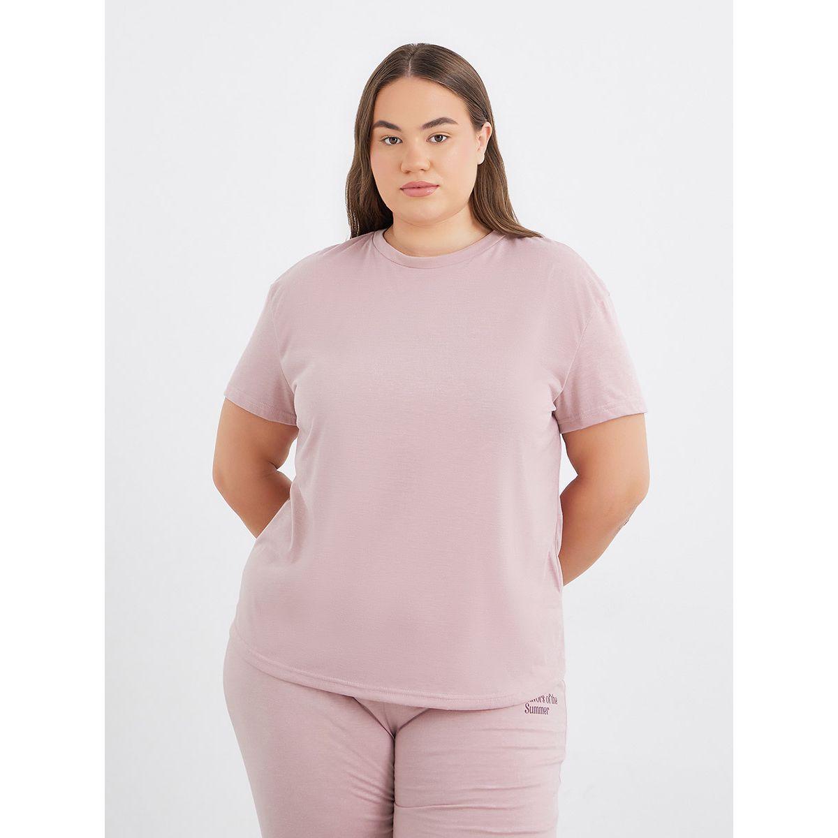 طقم من بنطال بيجاما وتيشيرت بمقاس كبير مزين بطبعة جرافيك-women-clothing-nightwear-pyjamas-longsets-image-4