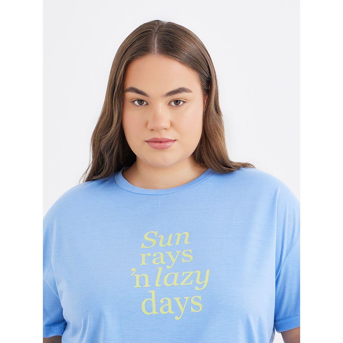 Styli Plus Sun Rays Dropped Shoulder T-Shirt and Side Slit Pyjama Set-women-clothing-nightwear-pyjamas-longsets-image-4