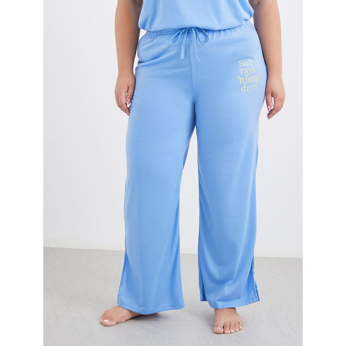 Styli Plus Sun Rays Dropped Shoulder T-Shirt and Side Slit Pyjama Set-women-clothing-nightwear-pyjamas-longsets-image-6