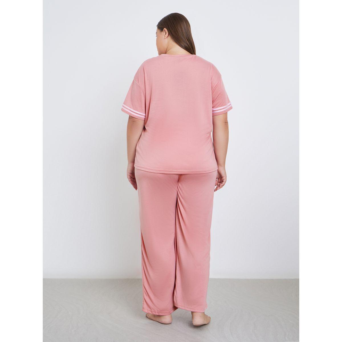 Styli Plus NY Print T-Shirt and Pyjama Set-women-clothing-nightwear-pyjamas-longsets-image-5