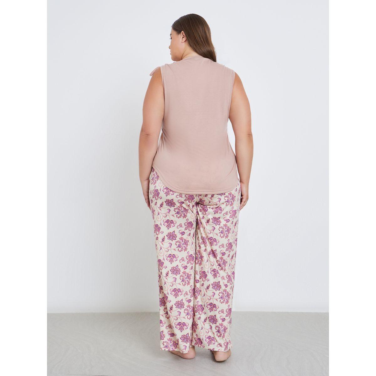 طقم من بنطال بيجاما وتيشيرت كت بمقاس كبير-women-clothing-plussize-nightwear-nightwearsets-image-6