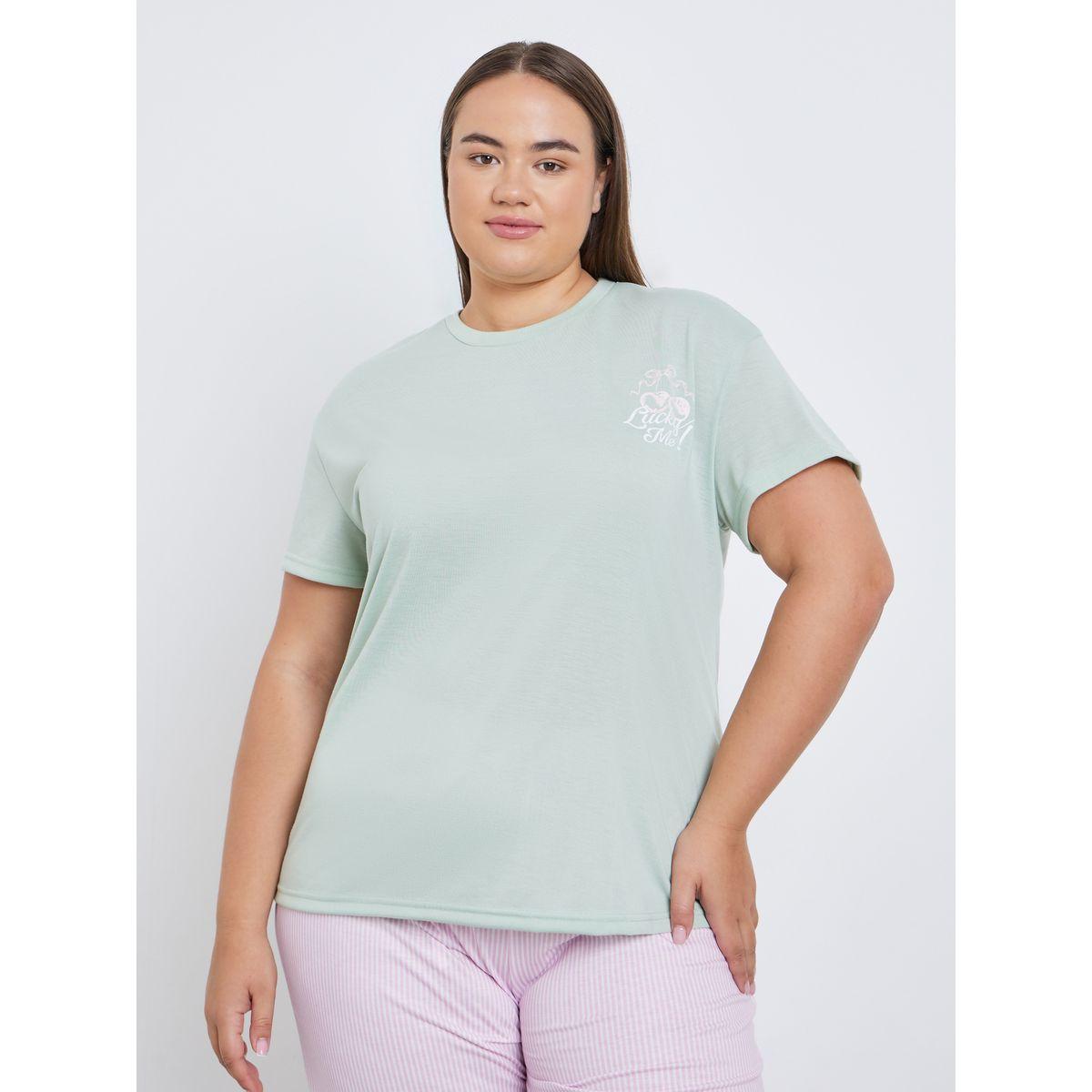 طقم من بنطال بيجاما وتيشيرت بمقاس كبير-women-clothing-nightwear-pyjamas-longsets-image-2