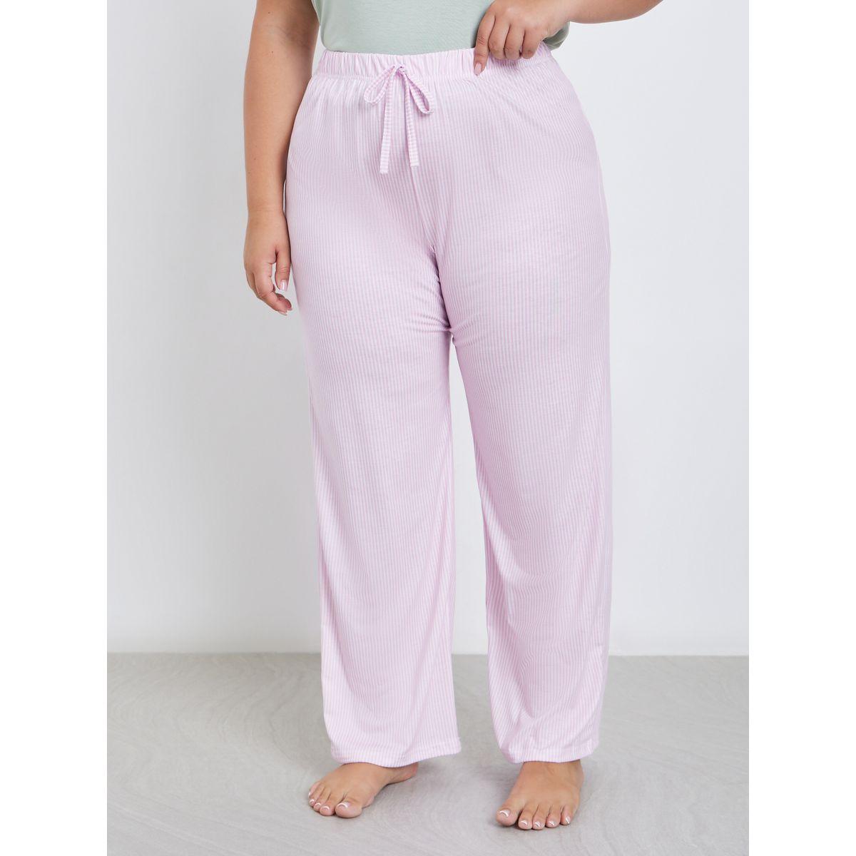 Styli Plus Graphic T-Shirt and Striped Pyjama Set-women-clothing-nightwear-pyjamas-longsets-image-5