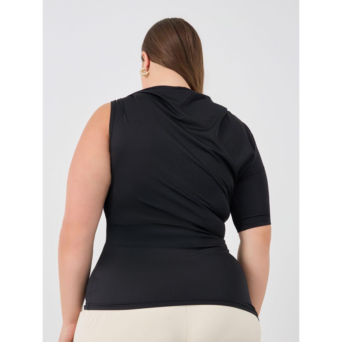 Styli Plus Size Solid One Sleeve Knit Top-women-clothing-tshirts-image-4