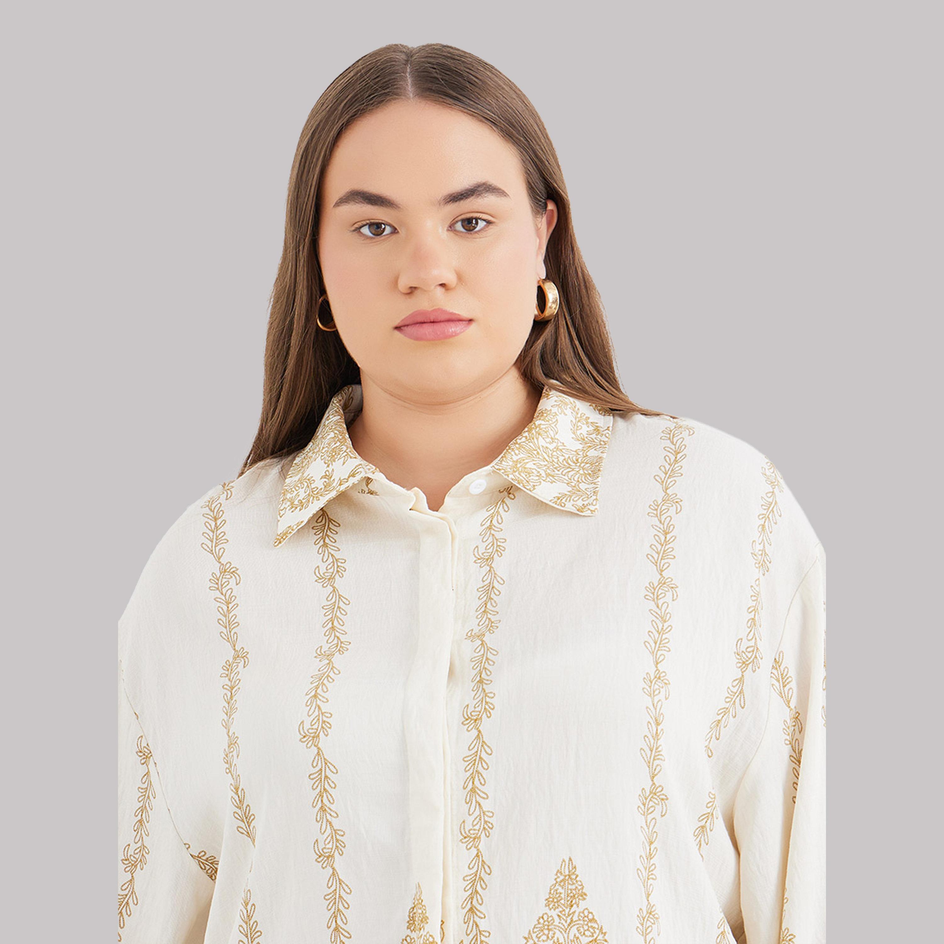 بلوزة مطبوعة فضفاضة بأكمام طويلة مقاس كبير-women-clothing-shirtsandblouses-shirts-image-3