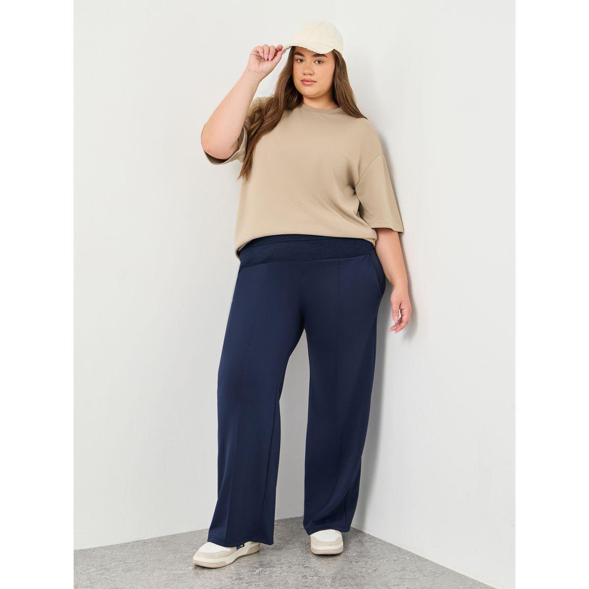 جوغر سكوبا بمقاس كبير مع خصر عريض-women-clothing-bottoms-joggers-image-1