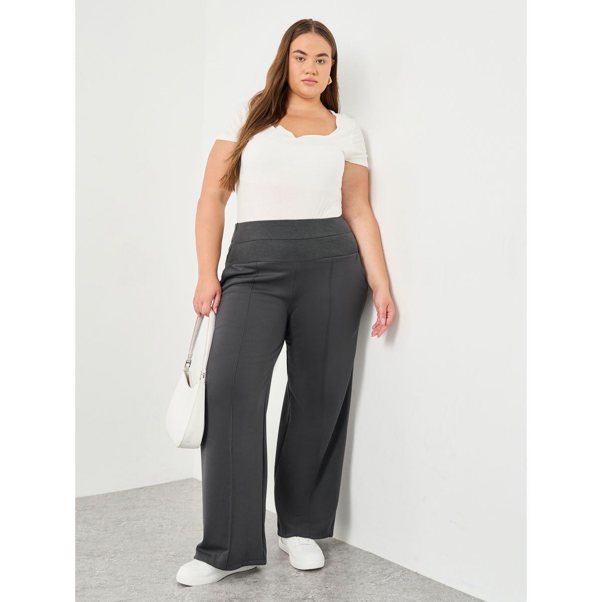 جوغر سكوبا بمقاس كبير مع خصر عريض-women-clothing-bottoms-joggers-image-1