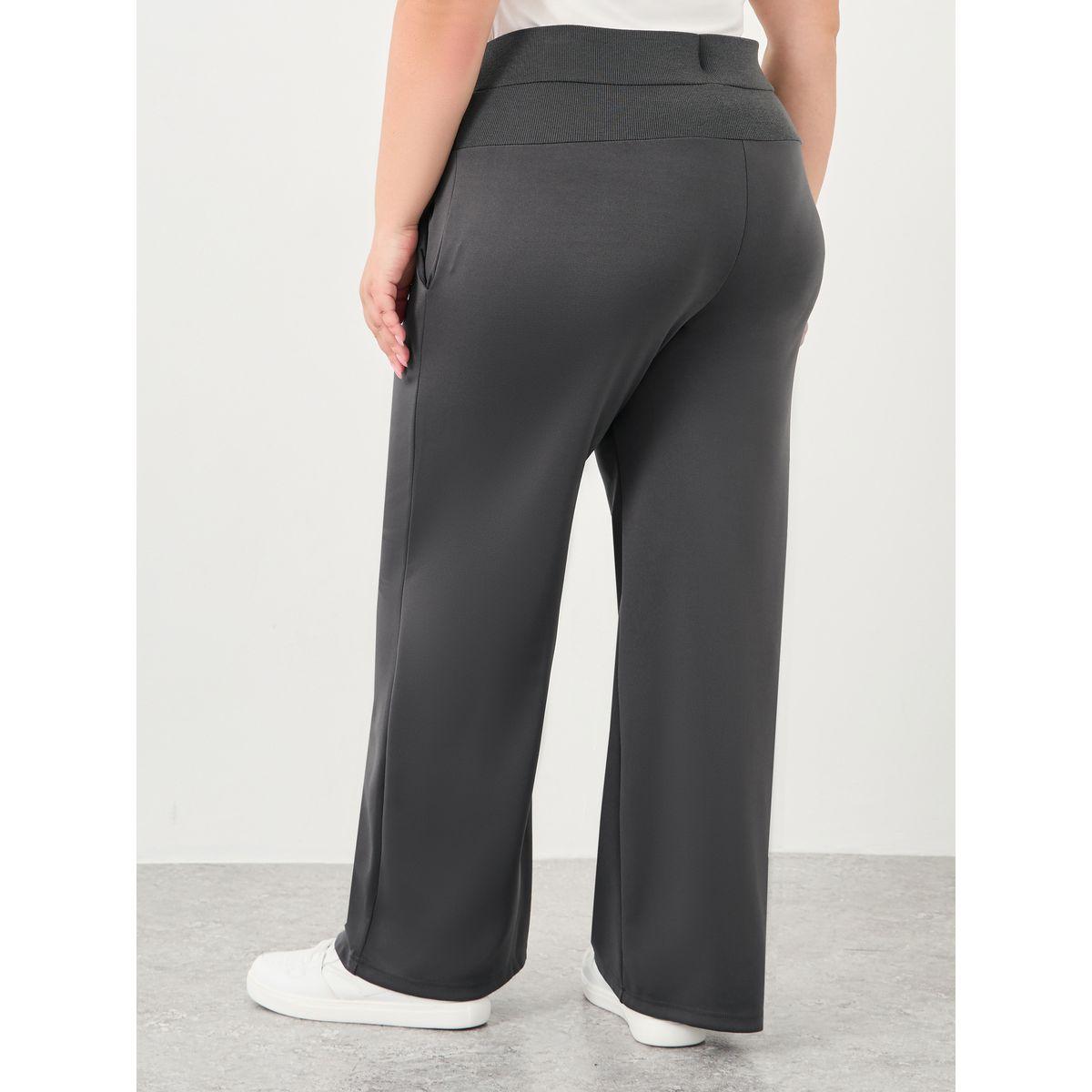 Styli Plus Charcoal Scuba Joggers with Wide Waistband-women-clothing-bottoms-joggers-image-4