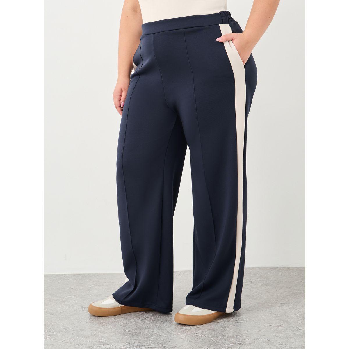 Styli Plus Scuba Joggers with Contrast Side Seam Panel-women-clothing-bottoms-joggers-image-2