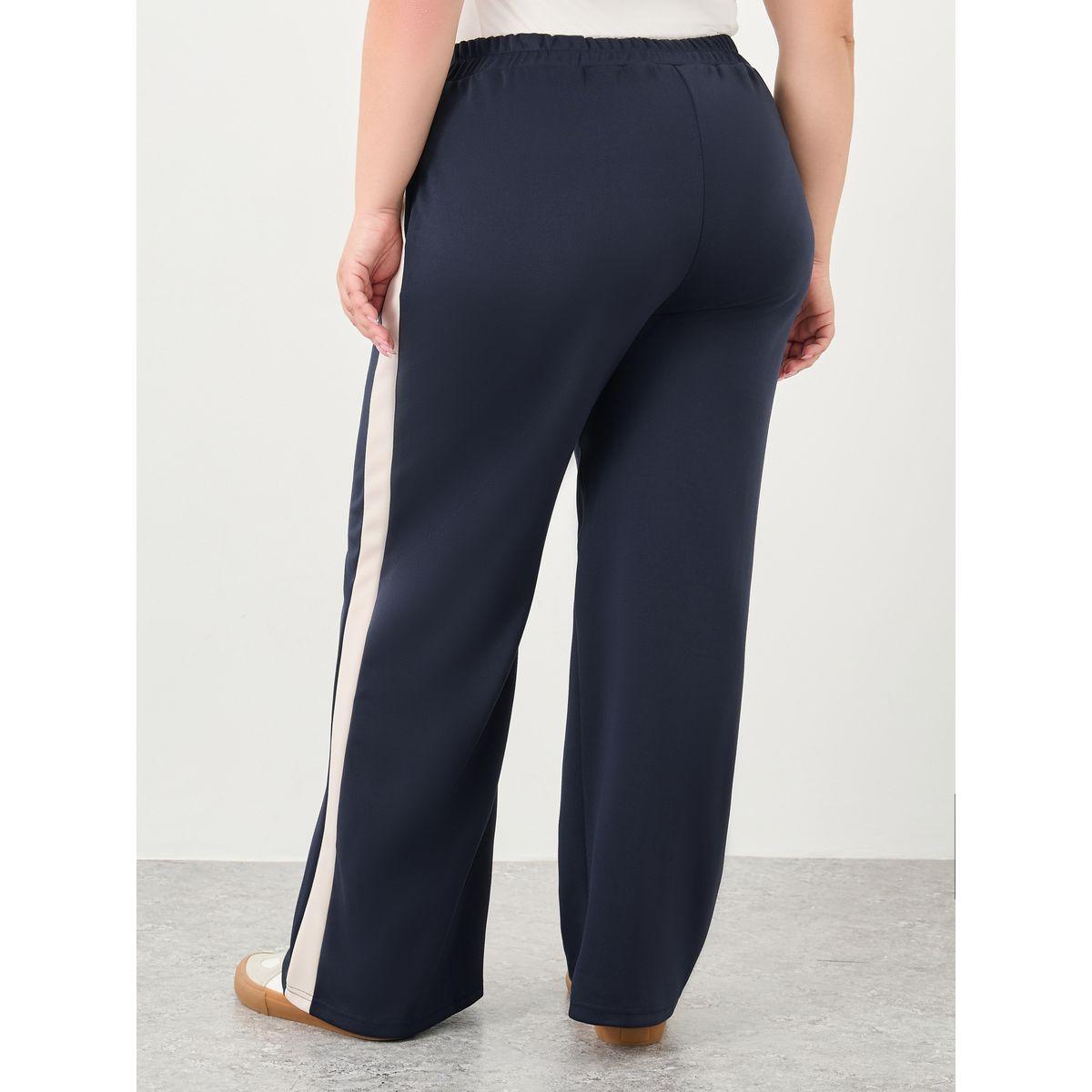 Styli Plus Scuba Joggers with Contrast Side Seam Panel-women-clothing-bottoms-joggers-image-4