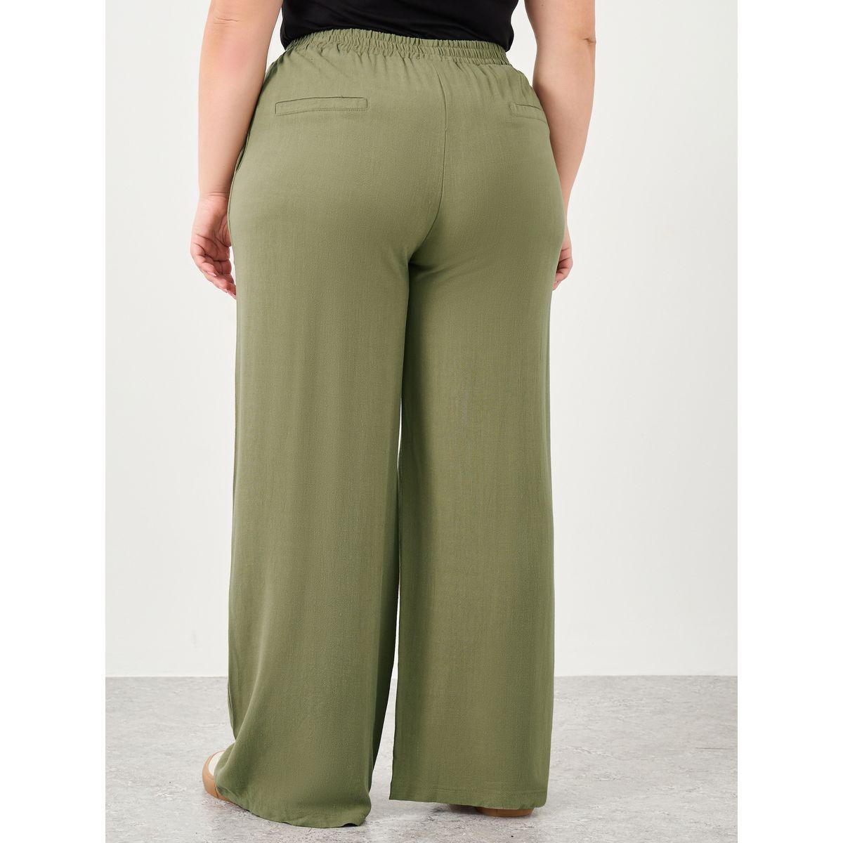 بنطال بمقاس كبير بتفاصيل جيوب دانبية-women-clothing-bottoms-trousers-image-4