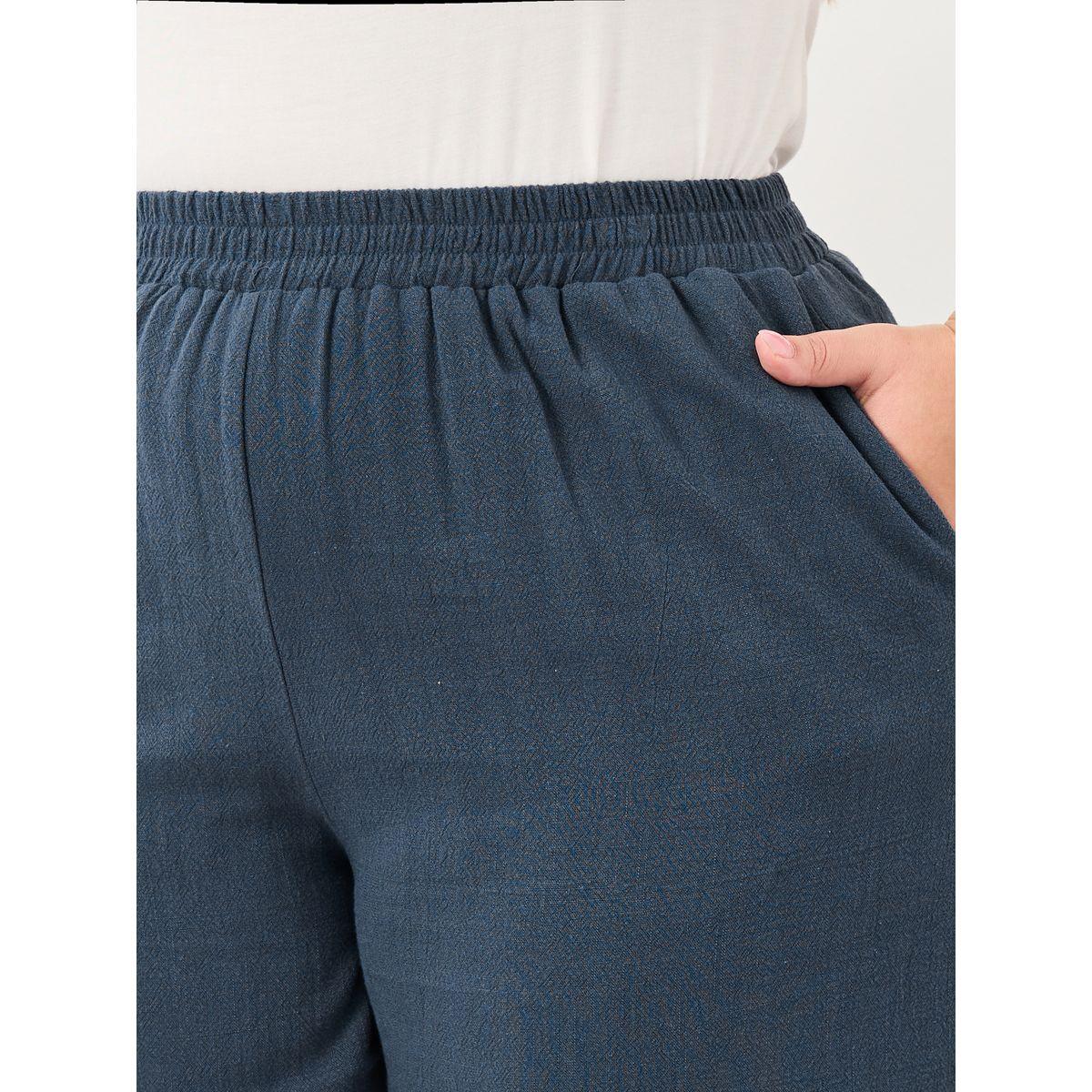 Styli Plus Charcoal Linen Look Pants with Side Pocket-women-clothing-bottoms-trousers-image-3