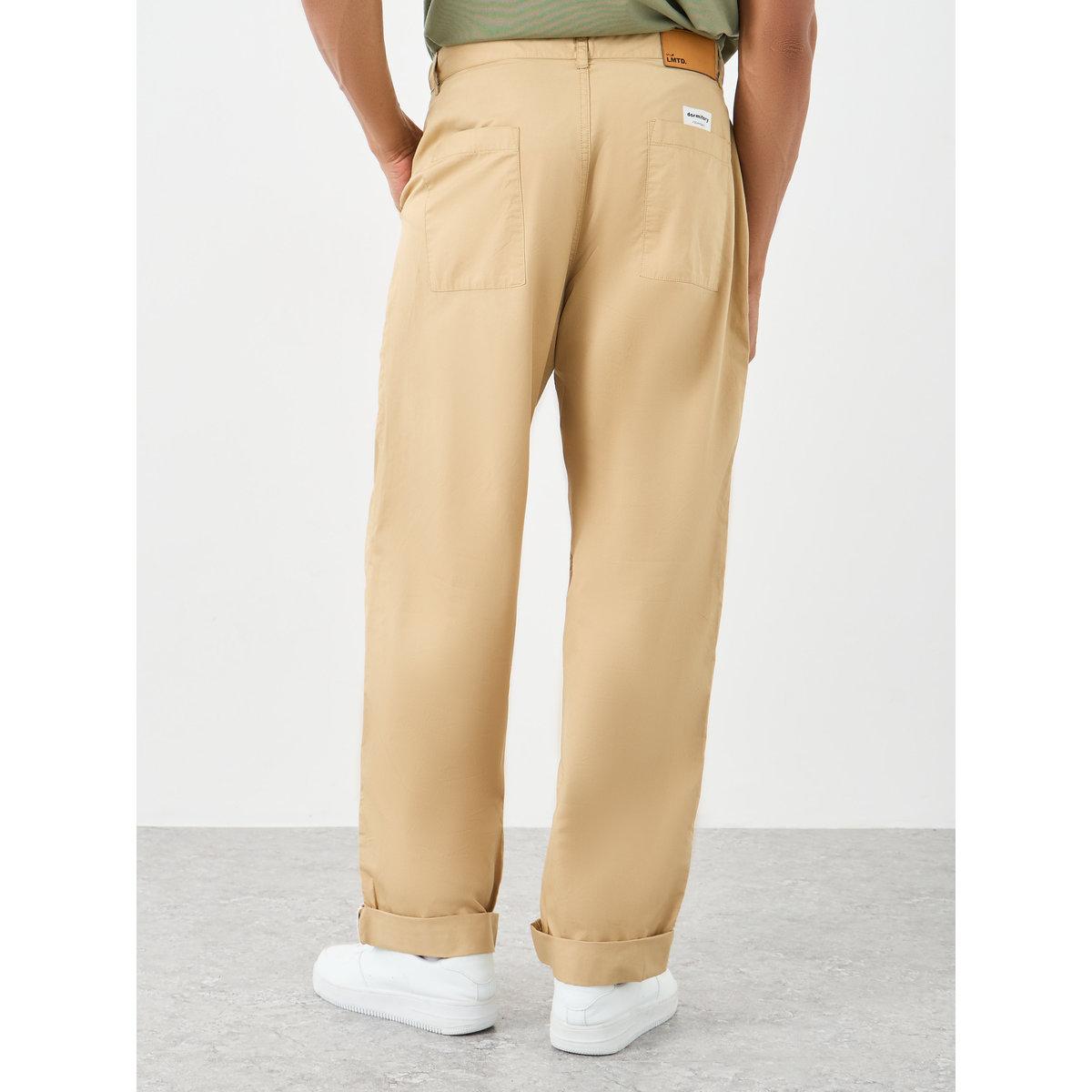 Styli Men Oversized Trousers with Turn-Up Detail Hem-men-clothing-bottoms-trousersandchinos-trousers-image-5