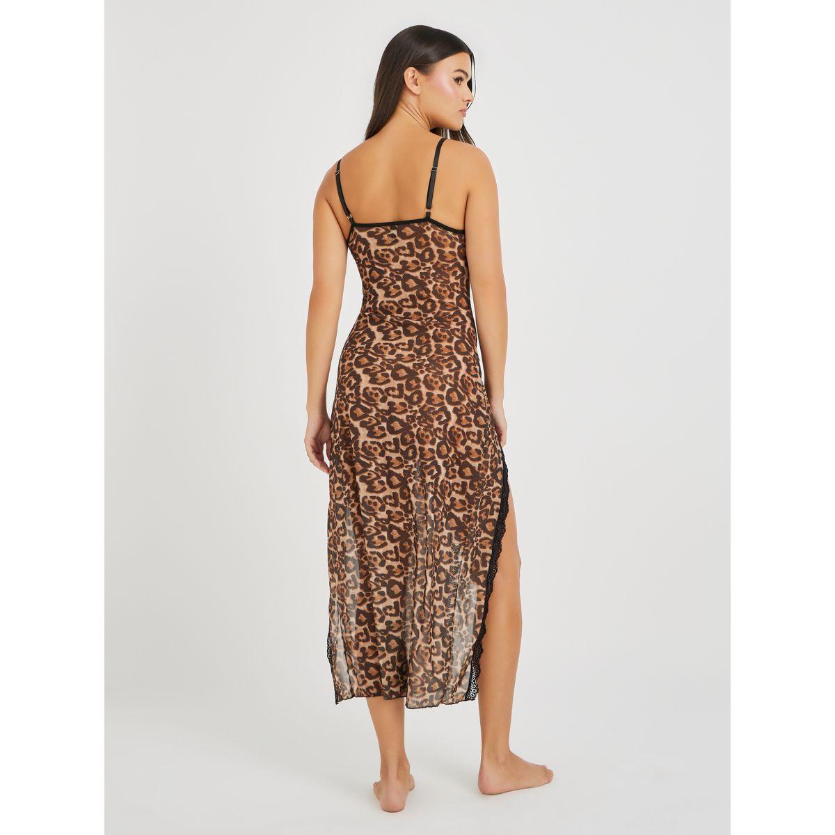 قميص نوم بطبعة ليوبارد مع شق-women-clothing-lingerie-babydollsandbodysuits-image-3