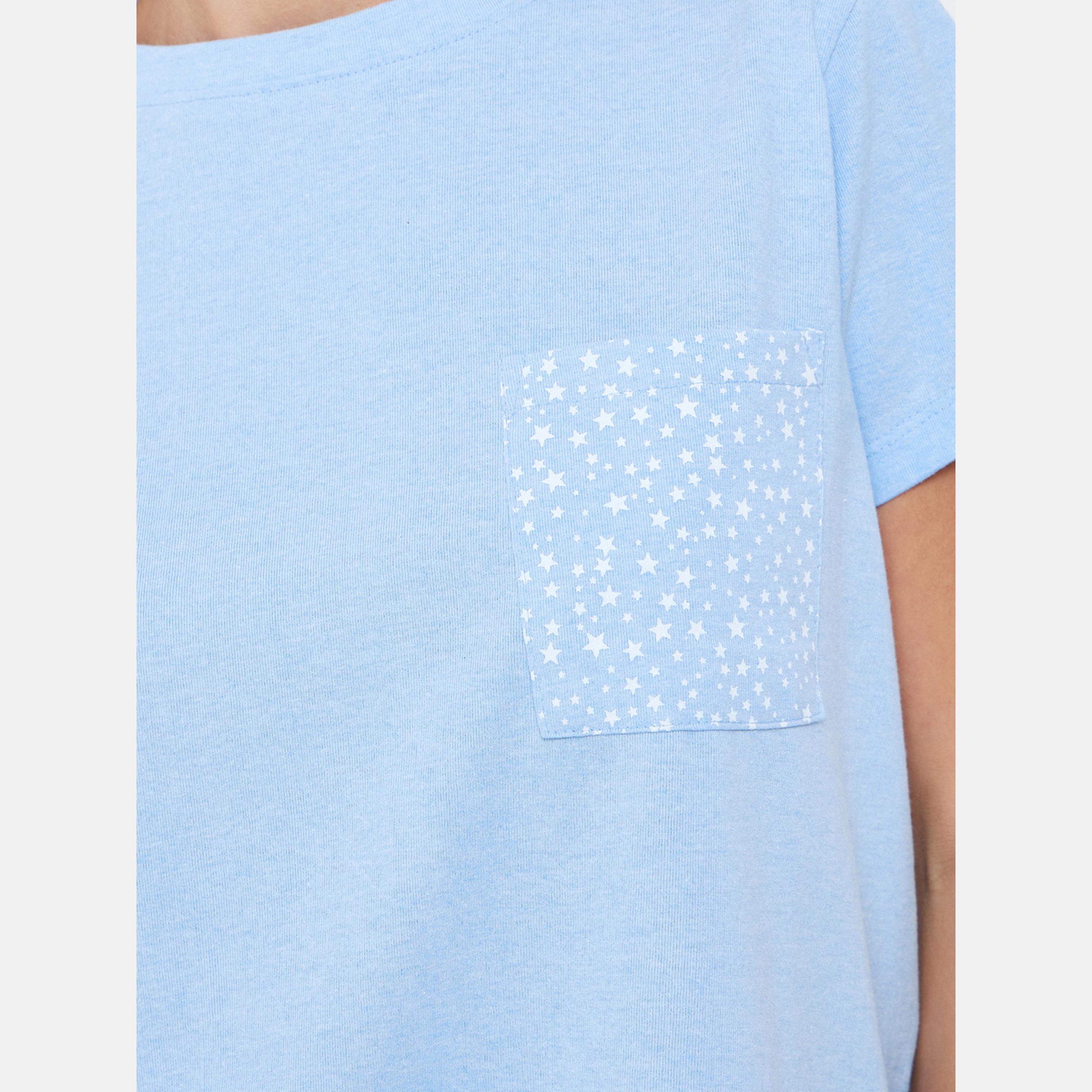 Styli Star Print Pocket T-Shirt and Pyjama Set-women-clothing-nightwear-pyjamas-longsets-image-3