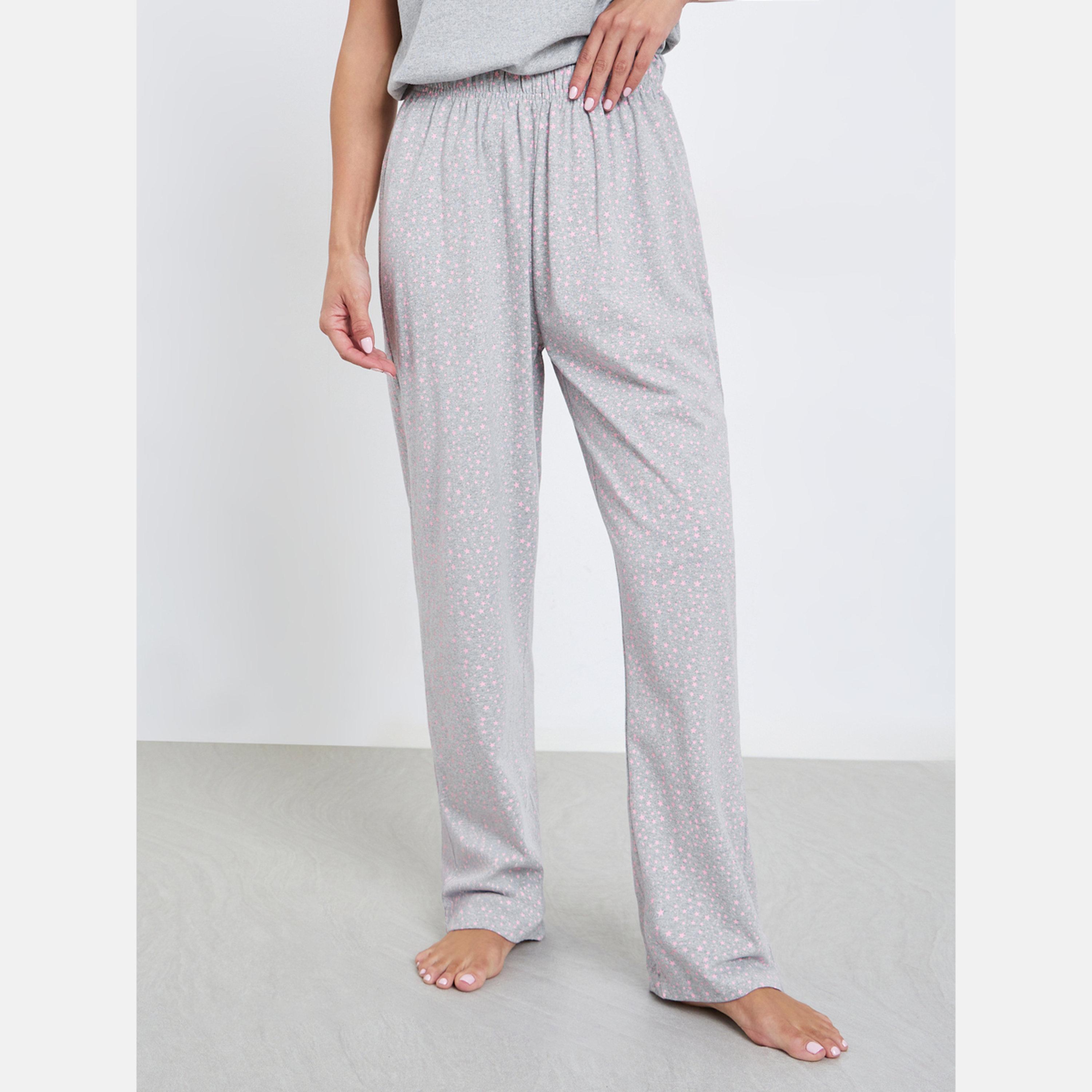 Styli Star Print Pocket T-Shirt and Pyjama Set-women-clothing-nightwear-pyjamas-longsets-image-4
