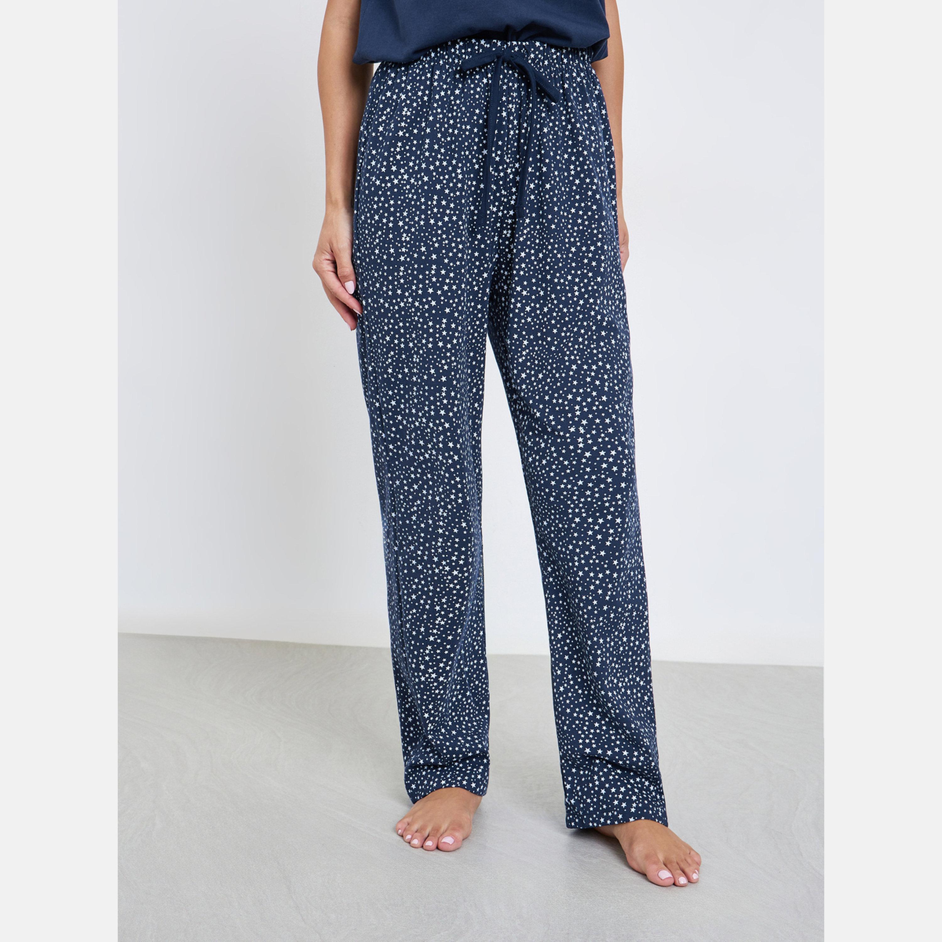 ستايلي - بيجاما تي شيرت بطبعة نجوم-women-clothing-nightwear-pyjamas-longsets-image-4