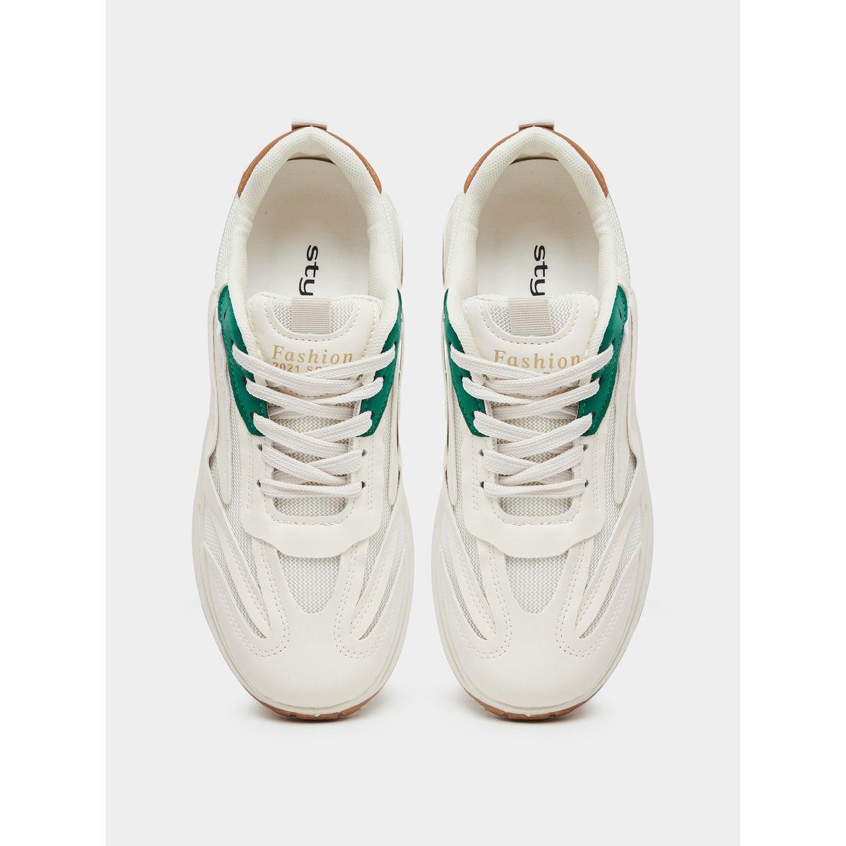 Styli Panelled Lace up Sneakers-women-shoes-sneakers-image-5