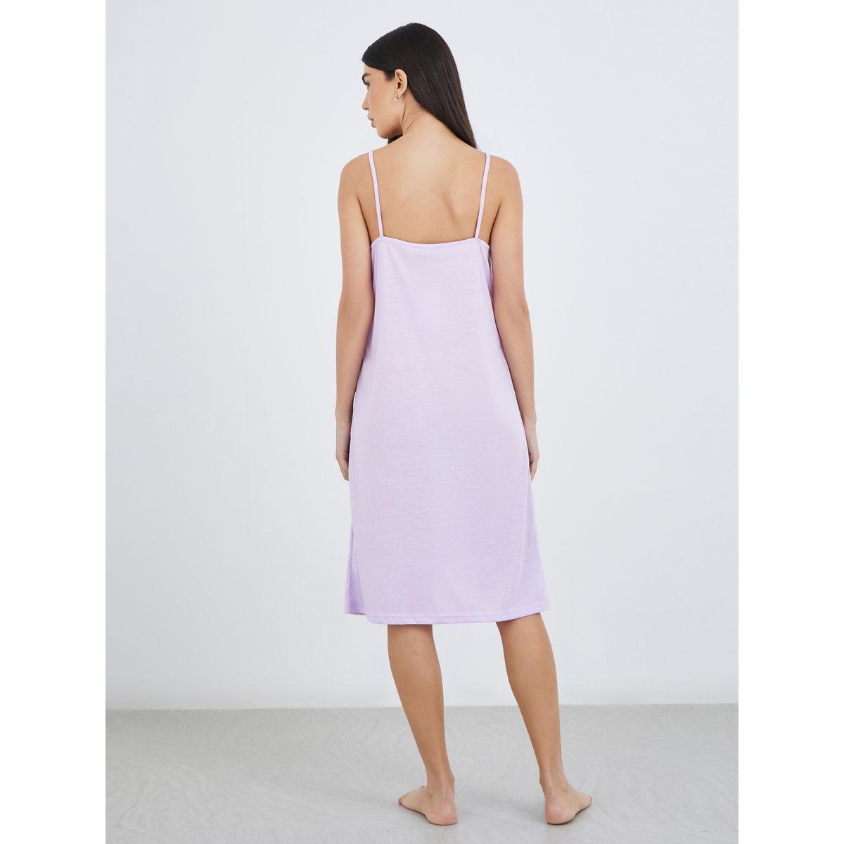 Styli Lace Yoke Slip Dress-women-clothing-nightwear-nighties-image-4
