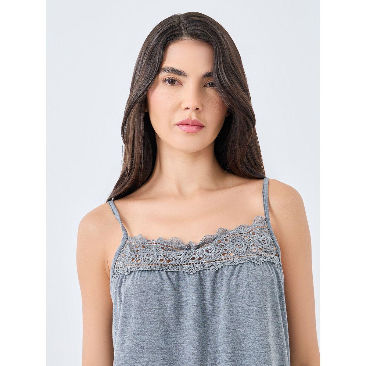 Styli Lace Yoke Slip Dress-women-clothing-nightwear-nighties-image-3
