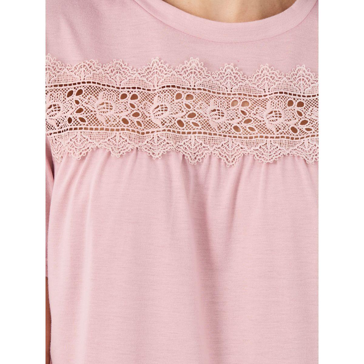 طقم بيجاما من بنطال وتيشيرت بياقة دائرية-women-clothing-nightwear-pyjamas-longsets-image-4