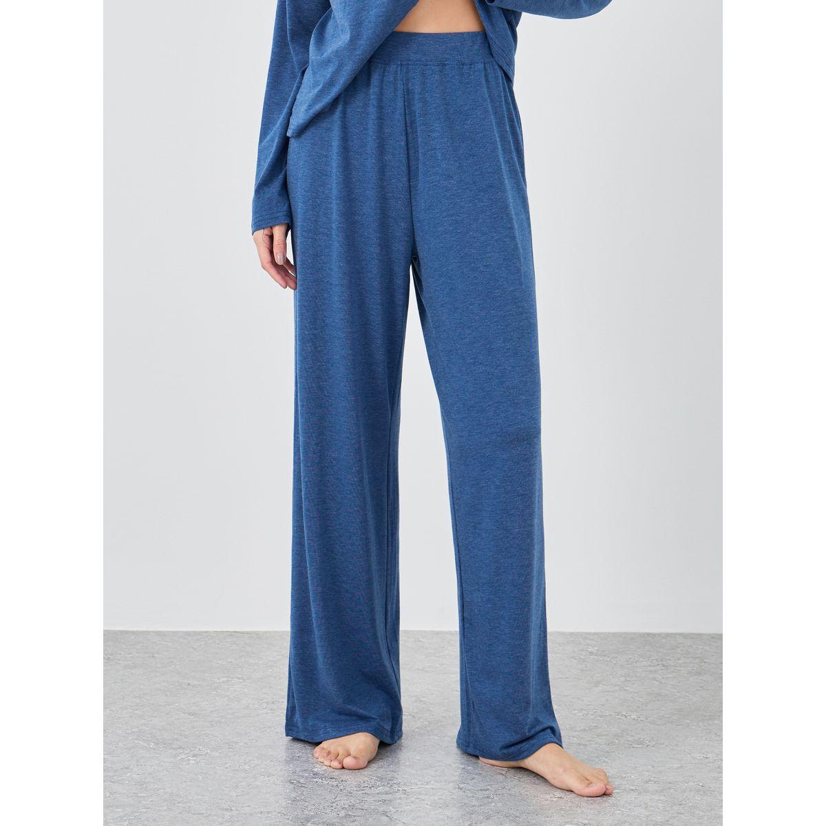 طقم من بنطال بيجاما بقصة أرجل واسعة وبلوزة بأكمام طويلة-women-clothing-nightwear-pyjamas-longsets-image-4