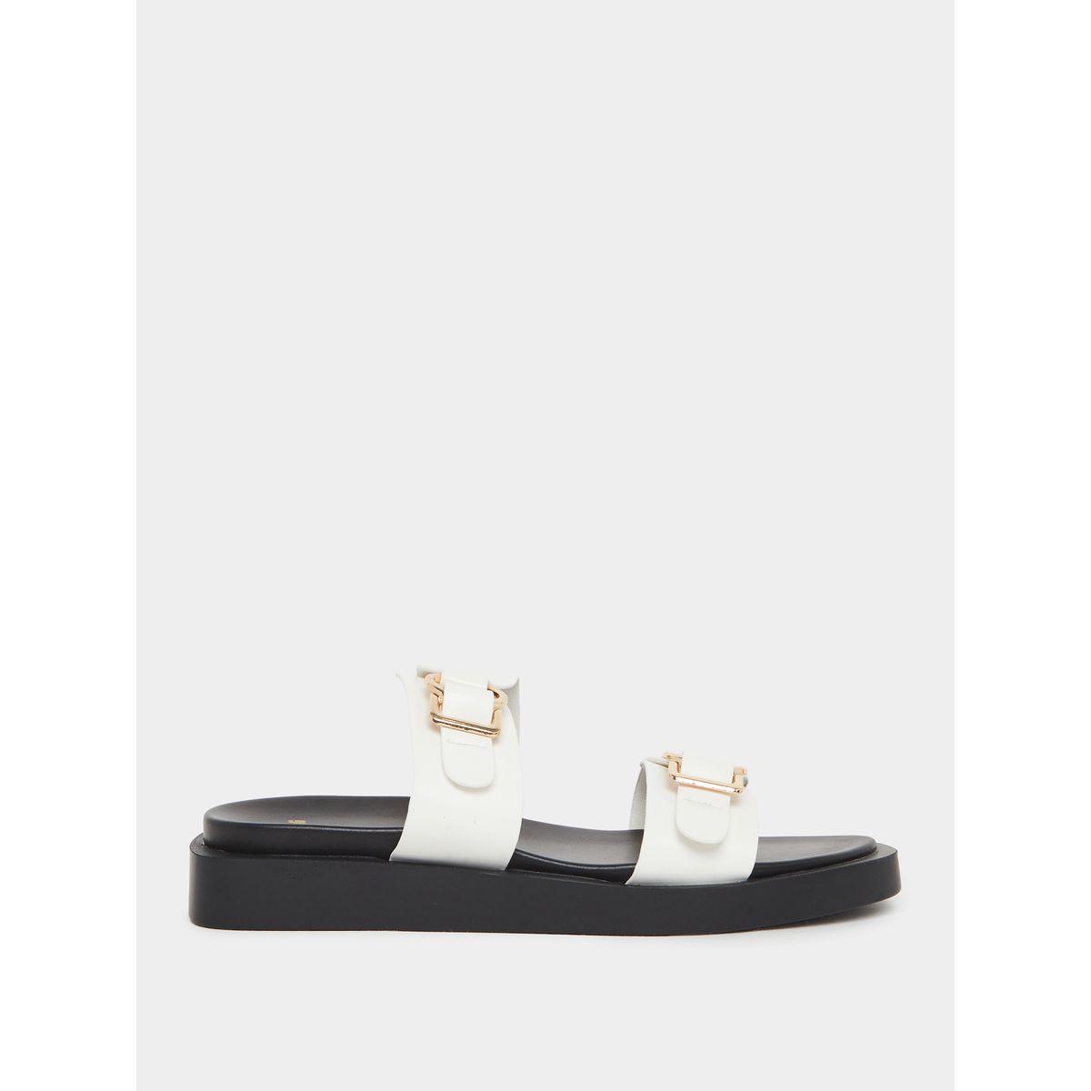Styli Buckle Accent Open Toe Sandals-women-shoes-sandals-flats-image-1