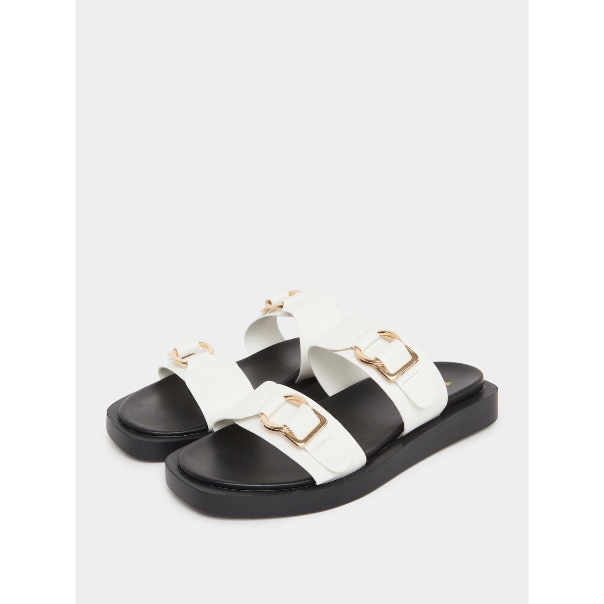 Styli Buckle Accent Open Toe Sandals-women-shoes-sandals-flats-image-2