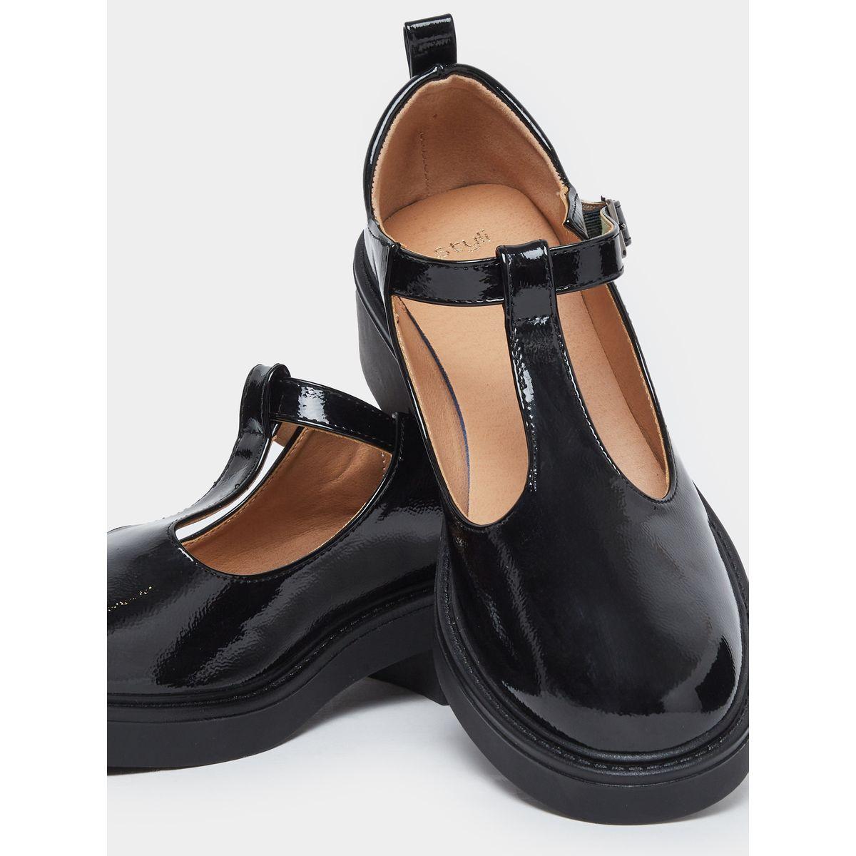 Styli Black Leather Look Mary Jane Shoes-women-shoes-ballerinas-image-3