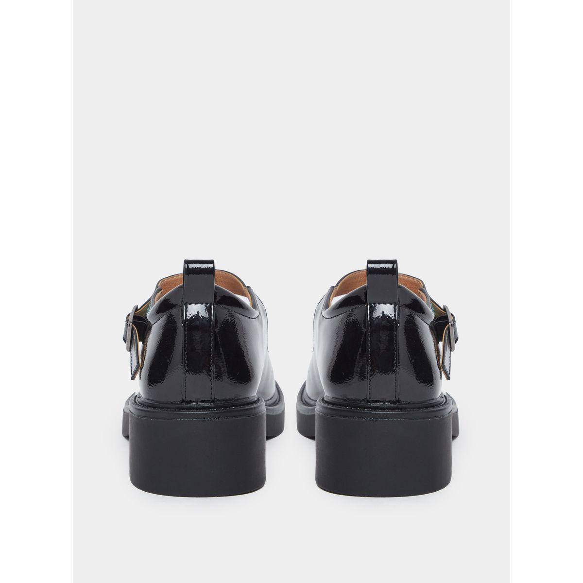 Styli Black Leather Look Mary Jane Shoes-women-shoes-ballerinas-image-4